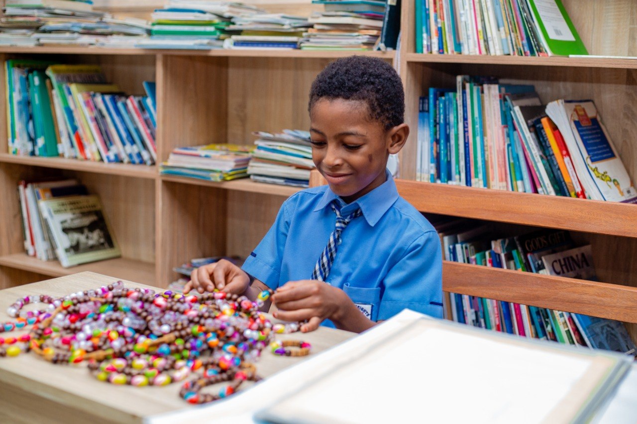 Students in library